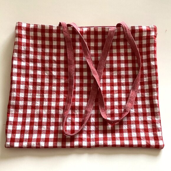 2 Handmade Grocery Bags Reusable Totes Beach Small Laundry Bag Lightweight - Picture 4 of 6